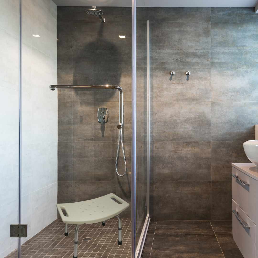 Banco de baño con base rectangular para ducha
