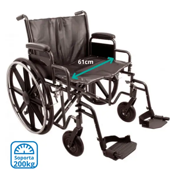 Silla de ruedas bariátrica hasta 200kg